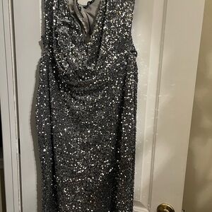 Elegant Silver Sequin Dress